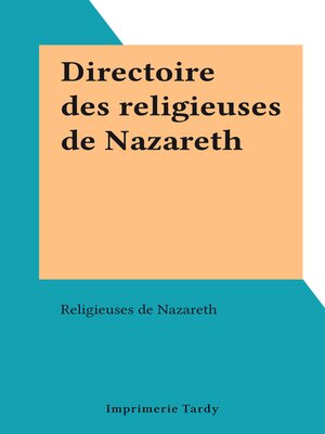 cover image of Directoire des religieuses de Nazareth